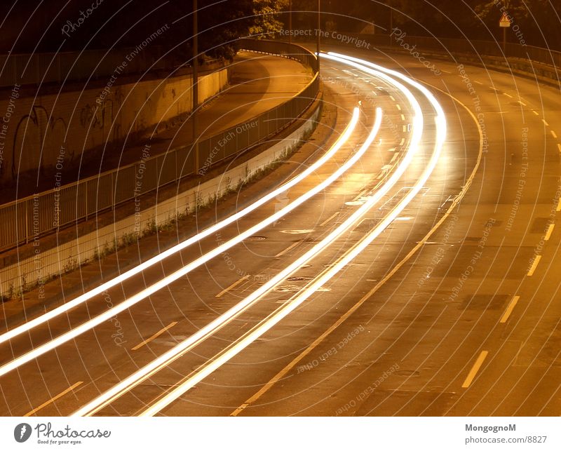 curve Night Speed Light Tracer path Long exposure Curve Street
