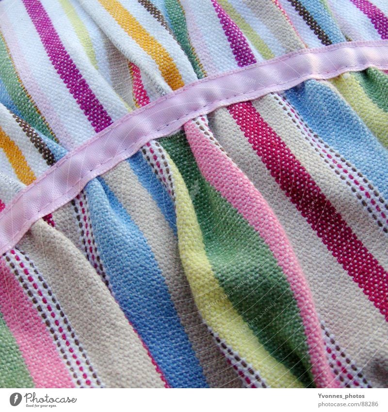 spring Multicoloured Pastel tone Colour tone Stripe Adornment Striped Spring colours Pink Green Yellow Violet Light blue Baby blue Square Cloth Folds Soft
