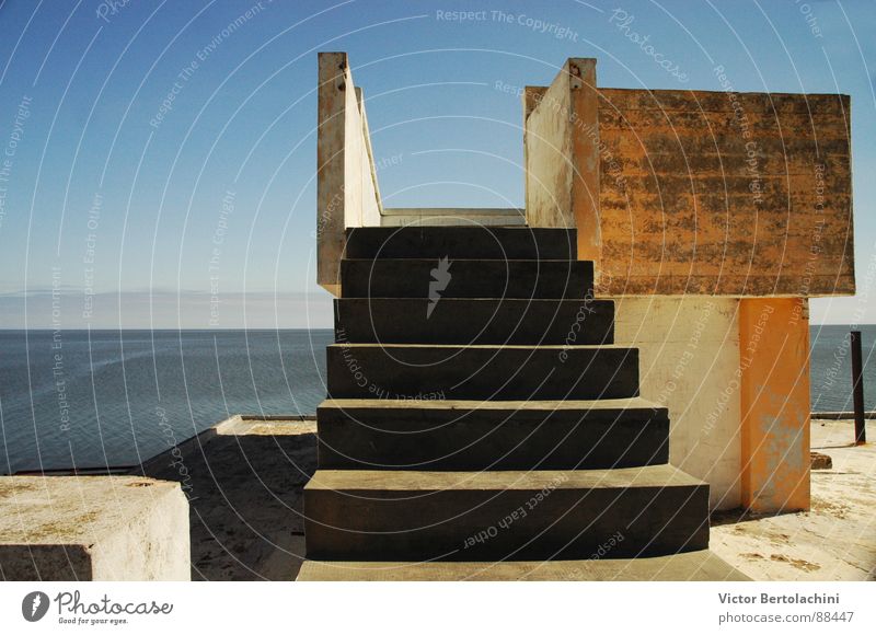 Miramar Vantage point Ocean Ruin Illustrate Derelict stairs sea the ocean ruined architecture ceiling Blanket