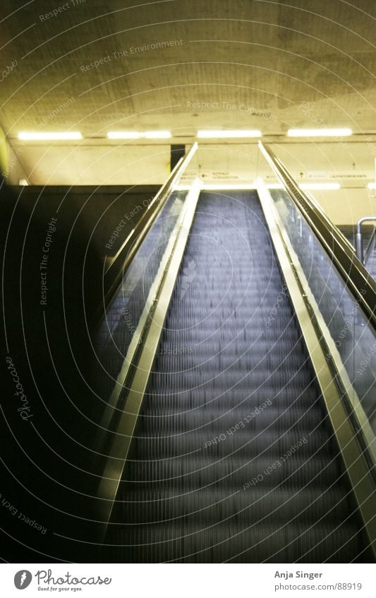 escalator Underground Interior shot Light Dark Train station Shadow Stairs Bright Subway station