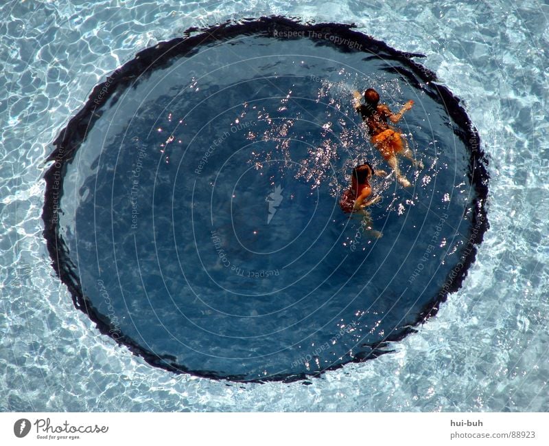 In the circle of the swimming pool Swimming pool Summer Hot Physics Hotel Child Playing Chlorine Open-air swimming pool Transparent Girl Syringe Romp Exuberance