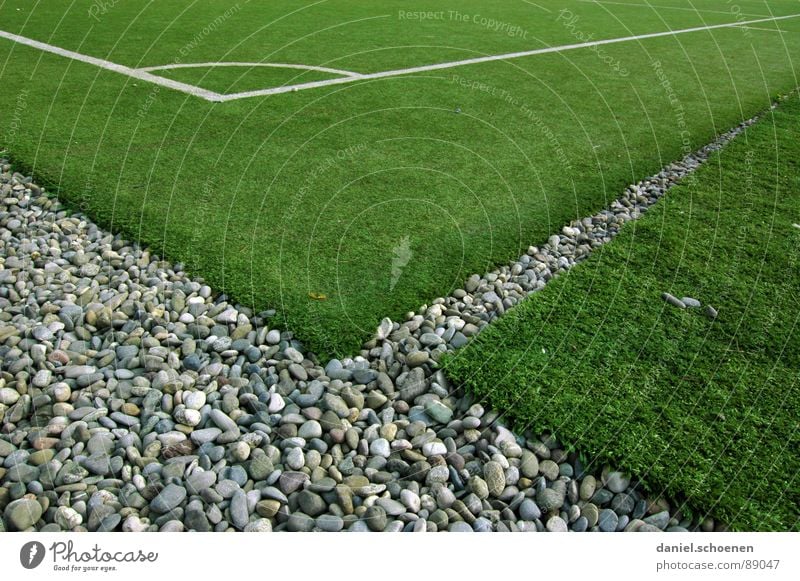 Corner without flag Playing field Background picture Artificial lawn Abstract Empty Green Gray Pattern Traffic infrastructure Leisure and hobbies Ball sports
