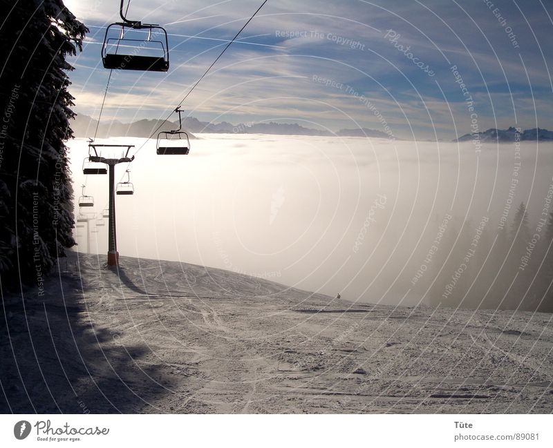 fog band Fog White Winter Snow Elevator Sky Morning