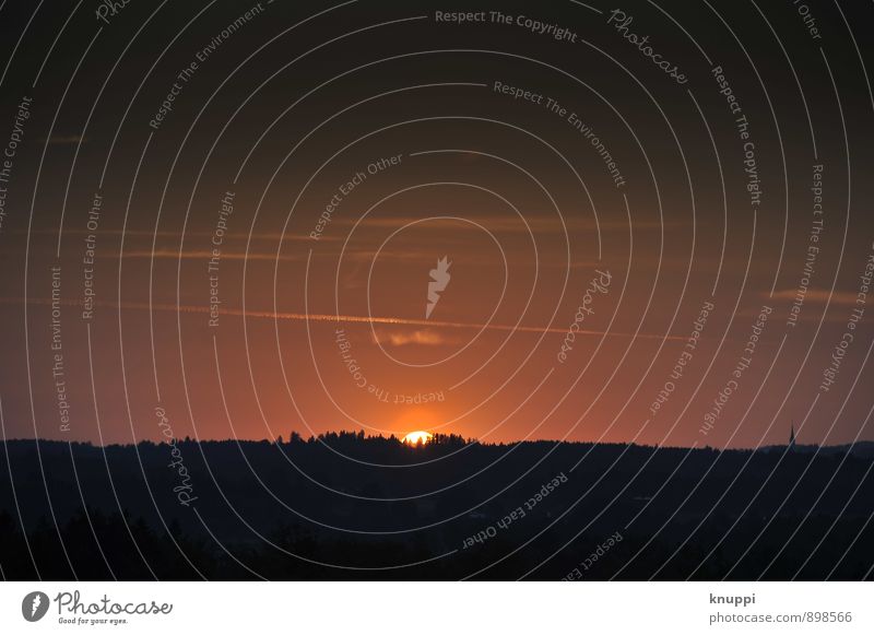 sunset Environment Nature Landscape Elements Fire Air Sky Clouds Night sky Horizon Sun Sunrise Sunset Sunlight Summer Climate change Beautiful weather Warmth