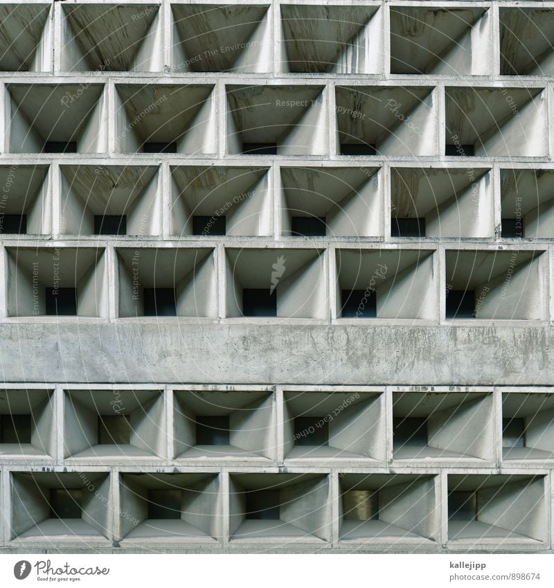 monotony in the south sea Wall (barrier) Wall (building) Gray Concrete Facade Colour Guide Car Window Gloomy Rectangle Geometry Colour photo Subdued colour