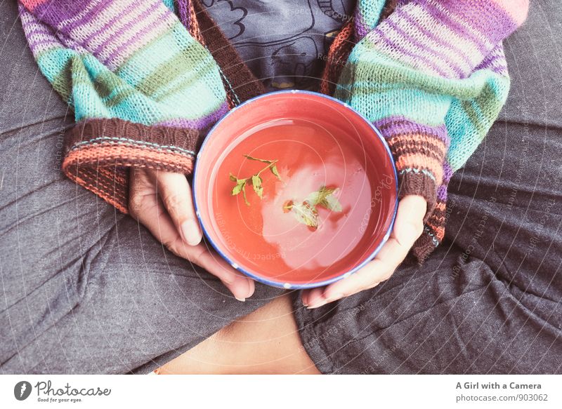 let's drink tea and talk about happy things Organic produce Beverage Drinking Tea Crockery Cup Mug Lifestyle Healthy Wellness Harmonious Well-being Contentment