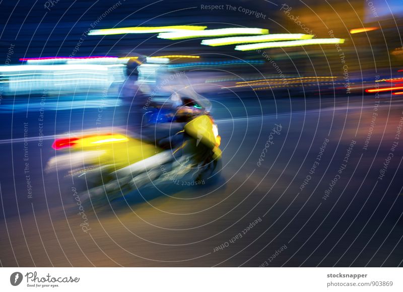 Scooter Vehicle Blur Movement Transport Speed Rome Italy Town Light Street bike Abstract City life riding swift Yellow