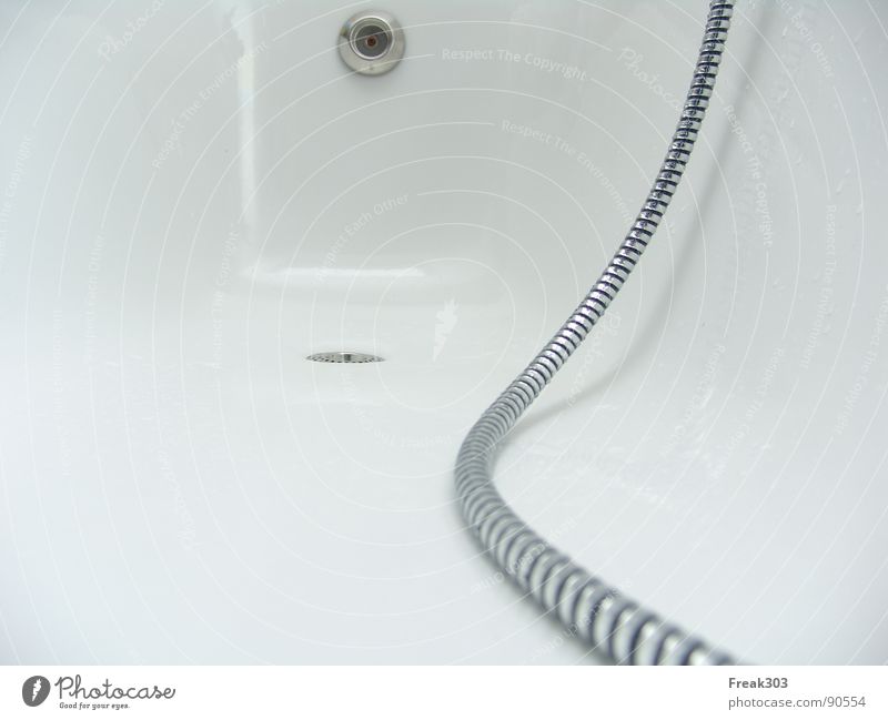 water supply Bathtub Drainage Bathroom White Shower hose Simplistic Hose Stopper Silver Shower (Installation) Reflection Deep Room