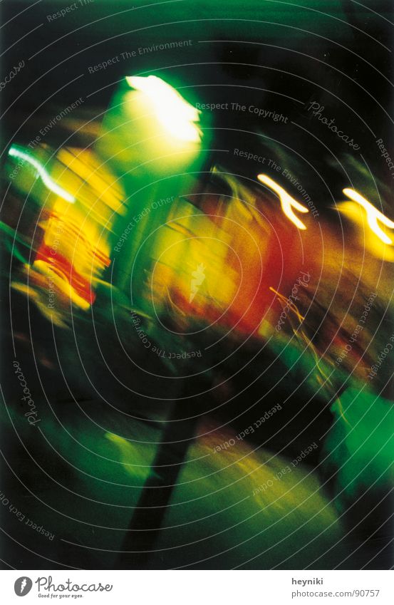 too drunk... two Multicoloured Crazy Green Yellow Red Lantern Long exposure Traffic infrastructure Colour Light Street Blur