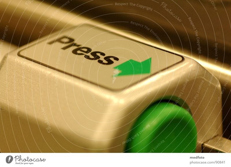 Press - Press Green Pushing Buttons Activate Switch off Industry Science & Research Arrow