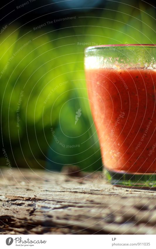 Gazpacho in the garden Food Vegetable Soup Stew Herbs and spices Nutrition Lunch Dinner Buffet Brunch Picnic Organic produce Vegetarian diet Diet Glass