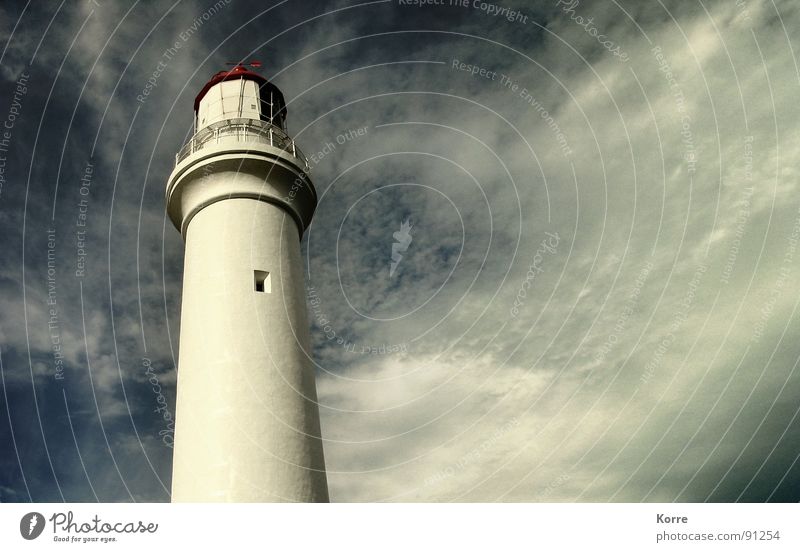 The tower by the sea III Colour photo Subdued colour Exterior shot Copy Space right Copy Space middle Evening Worm's-eye view Far-off places Freedom Ocean Sky