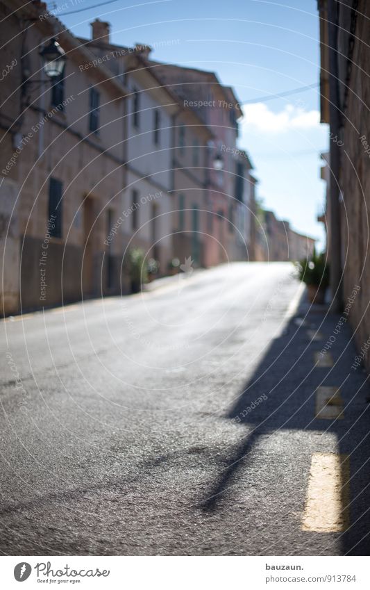 a drop shadow. Summer Summer vacation Sun Living or residing Flat (apartment) House (Residential Structure) Village Small Town Old town Manmade structures