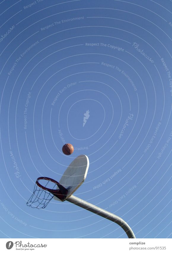 basketball Ball sports Strike Aim Blue sky Sports Throw throw baskets the big litter Target