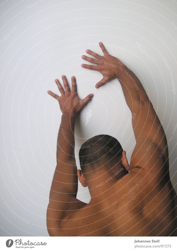 Dancer 2 Wall (building) Lean Support Brazilian Man Hand Fear Panic Power Dynamics dark skin Electricity Facial expression Fight Arm Musculature