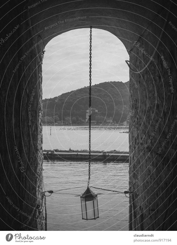 Road to the sea Portovenere Italy Europe Village Fishing village Old town Tunnel Architecture Wall (barrier) Wall (building) Archway Lanes & trails Corridor