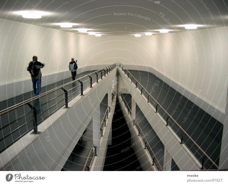Come & Go Parking level Passage Concrete Black White Light Modern architecture Technology Architecture