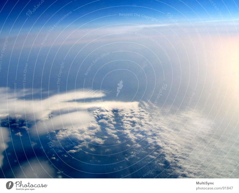 The great sky Clouds View from the airplane Ocean Iceland Aviation Sky Vacation & Travel Earth from above Universe Island