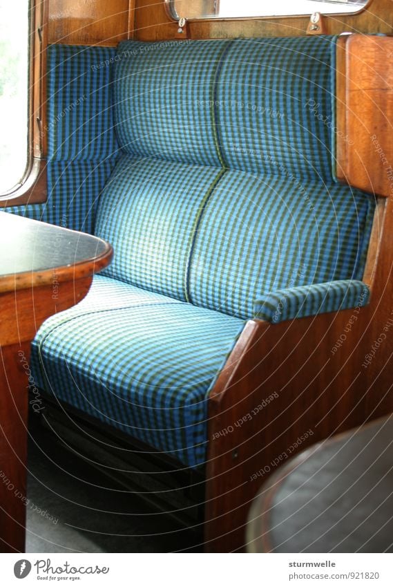 An empty bench in an old train compartment Transport Means of transport Passenger traffic Public transit Train travel Rail transport Railroad Steamlocomotive