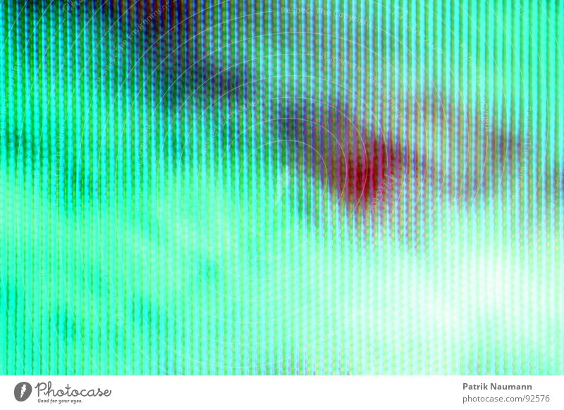green focusing screen Television Impaired consciousness Green Turquoise Abstract Grid TV set Red Colour Detail Macro (Extreme close-up) captivating Irritation