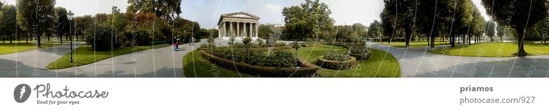 public garden Park Vienna Town Green Nature Temple of Thesseus 360° panorama