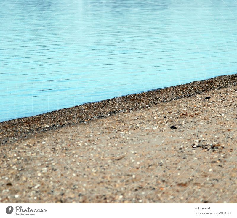 Thundering floods Loneliness Gravel Beach Go up Boredom Empty Grainy Damp Wet Lake Ocean Lake Baggersee Waves Cold Stationary Calm Success Water Blue Sand River