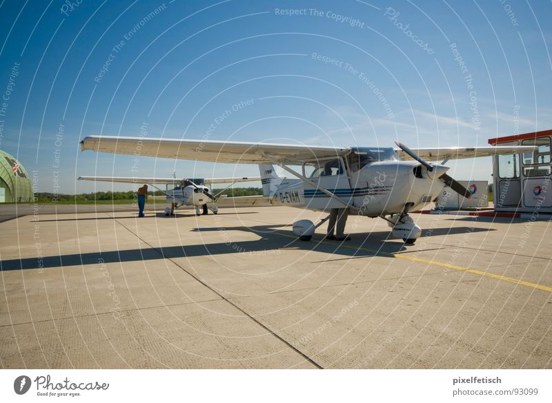 Airplane on airfield. Runway Refuel Vacation & Travel Summer Airport Aviation cessna flight preparation sightseeing flight