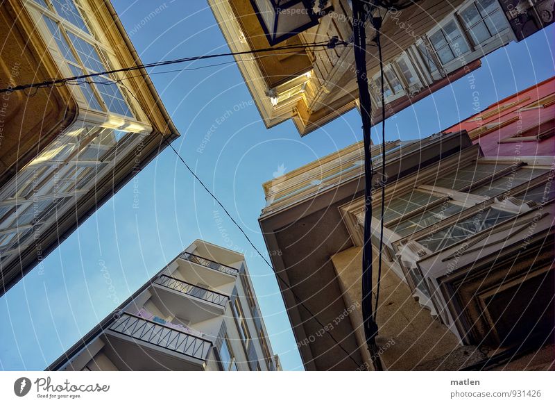 round the corner Town Deserted House (Residential Structure) High-rise Building Architecture Wall (barrier) Wall (building) Facade Balcony Window Street Point