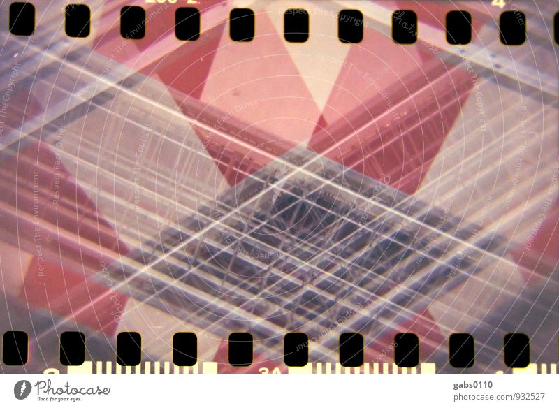 cordon Lomography Colour Film Barrier Fence Closed Barred Hoarding Analog Red White Metal Double exposure diamond