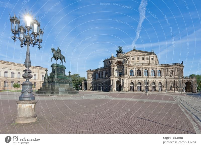 spotlight Semper Opera Opera house Dresden Architecture Day Sun Sunbeam Glittering Landmark Saxony Germany Capital city Long exposure Vacation & Travel