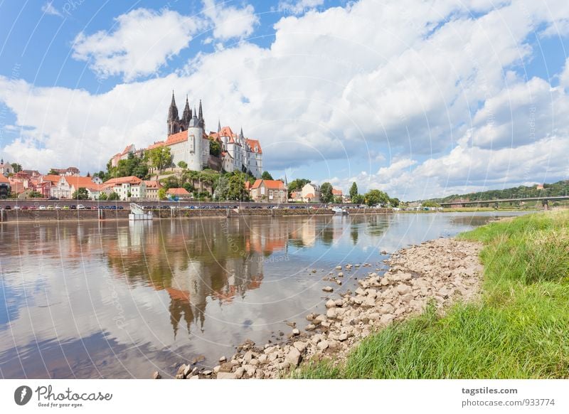 MEISSEN Meissen Saxony Porcelain albrechtsburg Castle Fortress Historic Elbe Vacation & Travel Card River Germany Reflection River bank Travel photography