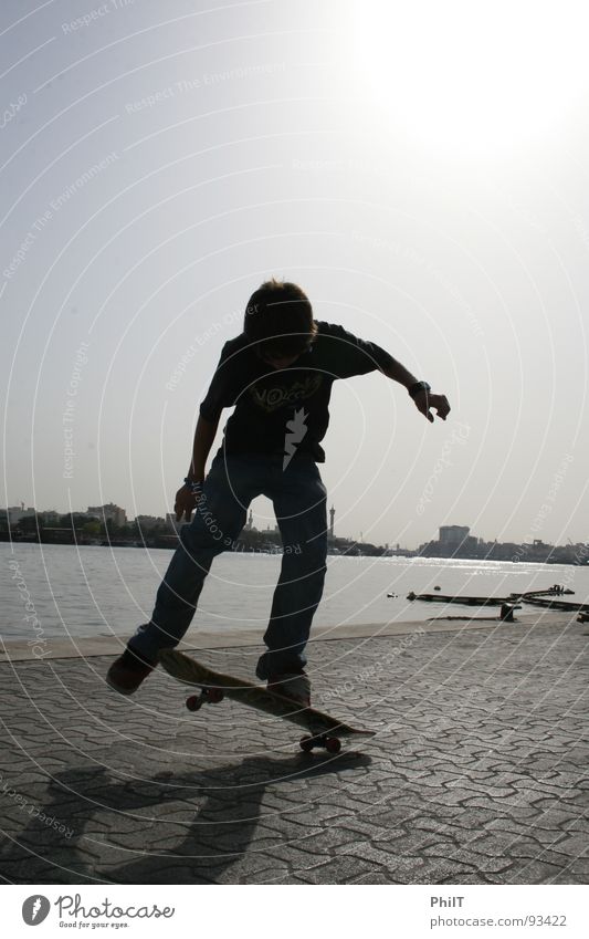 Skate into the sun Skateboarding Dubai Sunset Victoria & Albert Waterfront Funsport creek Ollie