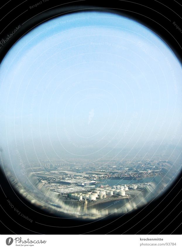 How peaceful it looks. Round Aerial photograph Factory Window Airplane Vantage point Horizon Vacation & Travel Aviation Circle Sky Looking skim