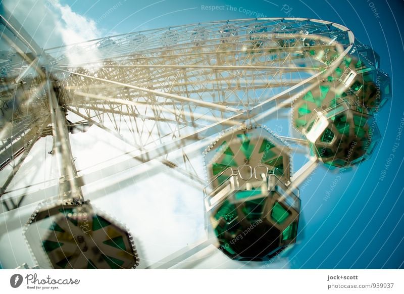 double pirouette Ferris wheel Round Semicircle Rotate Original Warmth Speed Nostalgia Rotation Double exposure Spirited Gravity Illusion Dynamics Reaction