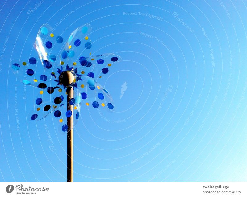 wind is in the air... Air Breeze Leisure and hobbies Ease Toys Wind Sky Wind energy plant Blue Point Movement Dynamics