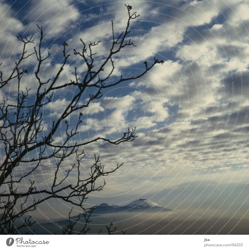 Vesuvius, Naples Italy Clouds Tree Volcano Nature Snow Branch Blue Landscape
