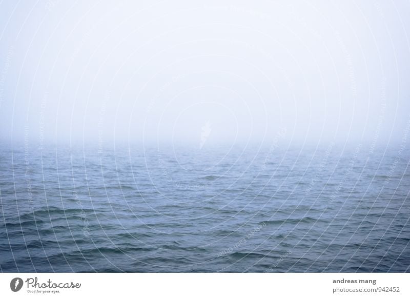 #250 Water Horizon Bad weather Fog Waves North Sea Ocean Far-off places Fluid Infinity Maritime Wet Gloomy Blue Calm Longing Homesickness Wanderlust Loneliness