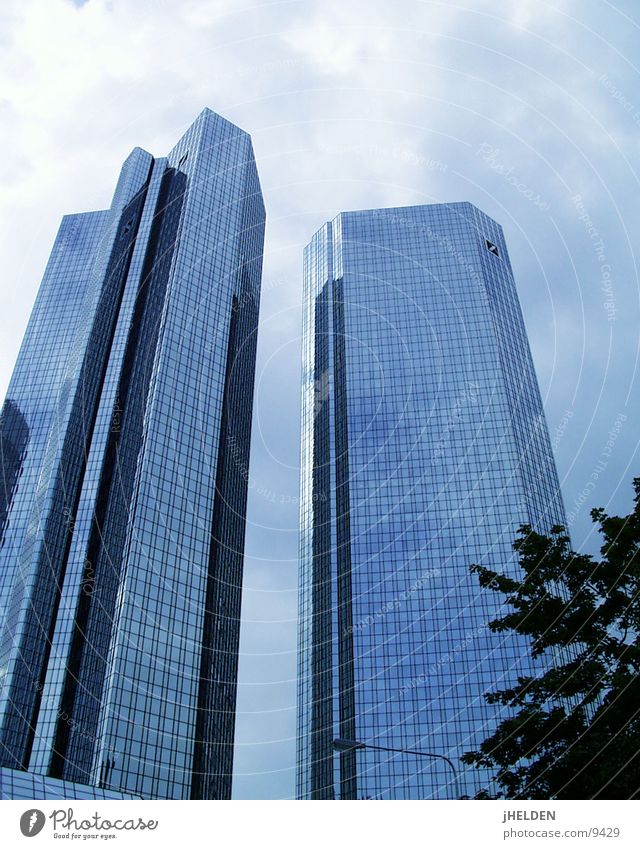 db Style Financial Industry Sky Clouds Town Skyline High-rise Concrete Glass Steel Old Historic Modern New Blue Insurance Frankfurt Main Emotion design cloudy