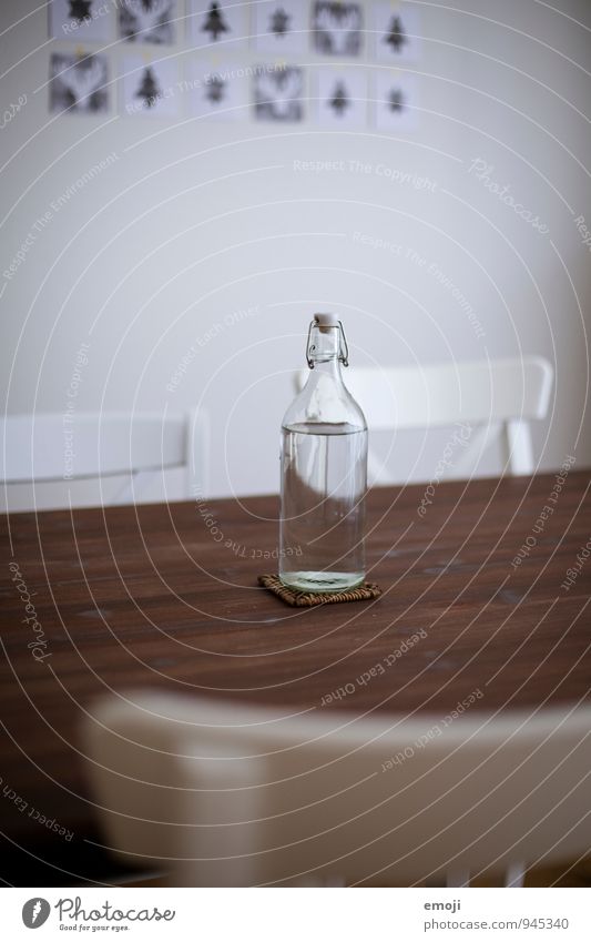Water Cold drink Drinking water Bottle Living room Table Tabletop Gray Colour photo Subdued colour Interior shot Deserted Day Shallow depth of field
