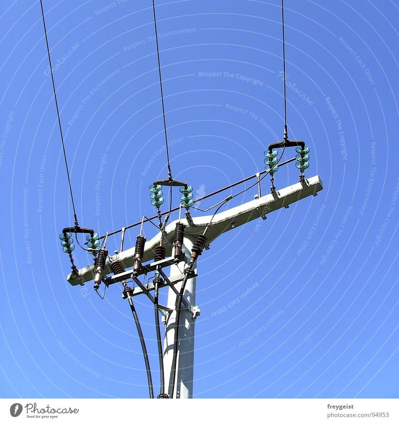 Electricity I Electricity pylon Electronic Provision Services Energy industry Sky Blue