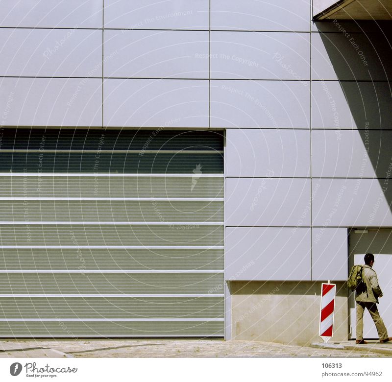 BACK HOME [GOOD BOY] House (Residential Structure) Man Working man Warning sign Entrance Work and employment Bremen Brewery Pattern Industry Gate Human being