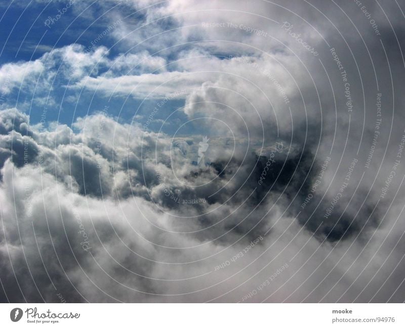 above the clouds Clouds Gray White Black Blown away Washed out Transience Sky Wind Weather Blue Tall Flying