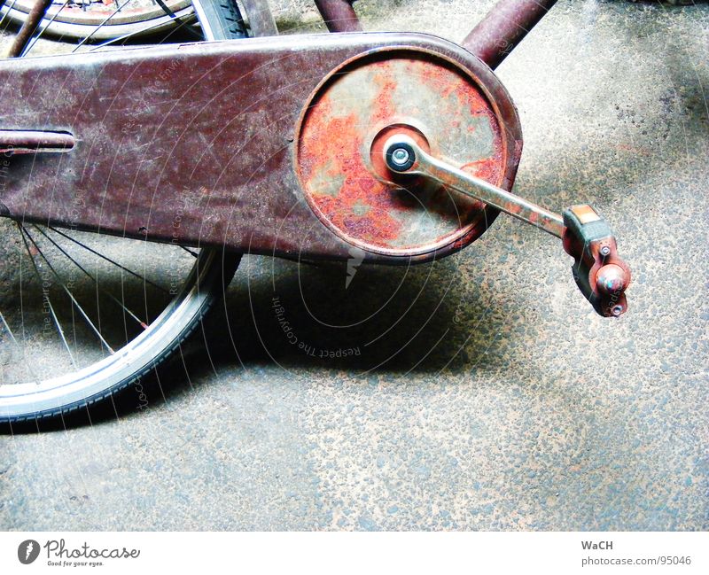 bikes Bicycle Old Rust Tread Pedal Driving Means of transport Transport Leisure and hobbies drive move oxidized