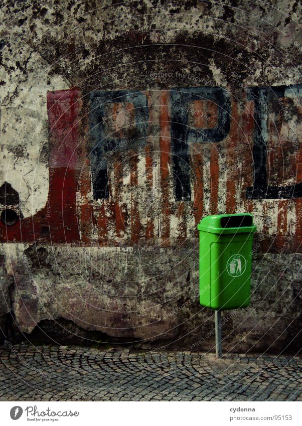 Urban Green I Portugal Residential area Decline Vacation & Travel Discover Foreign Town Beautiful Curiosity Optimism Trash container Logo Symbols and metaphors