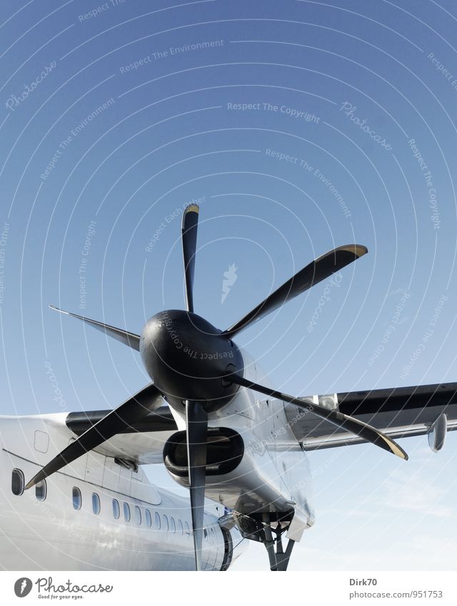 turbopropic Vacation & Travel Summer Summer vacation Aviation Technology Cloudless sky Sunlight Beautiful weather Transport Airplane Passenger plane