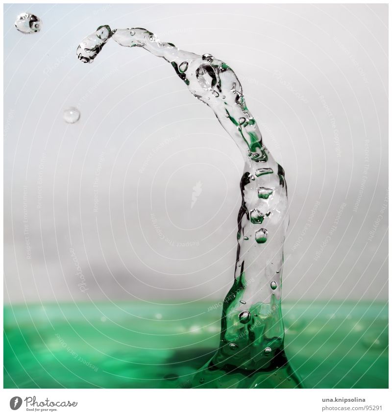 DrOp Water Drops of water Wet Green Turquoise Inject Transparent Air bubble Colour photo Detail