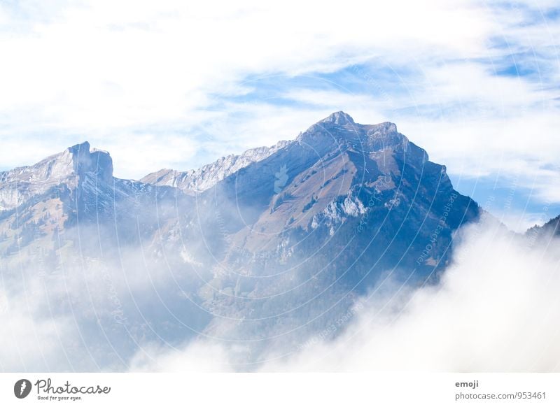 mountain world Environment Nature Clouds Climate Beautiful weather Rock Alps Mountain Blue White Colour photo Exterior shot Aerial photograph Deserted Day