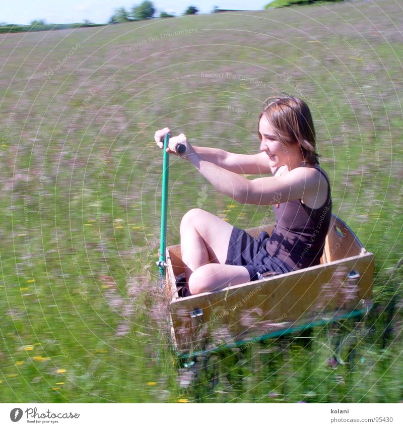 drive Trolley Summer Flower meadow Driving Sit Cross Legged Speed Slope Physics Downward Blossoming Warmth