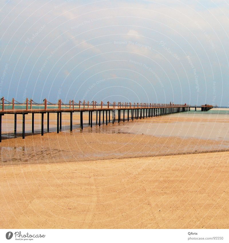 Where is the sea?! No 1 - or: Walking to the ocean... Beach Sky Physics Summer Egypt Sand Grain Sandy beach Footbridge Clouds Lake Ocean Drought Dry Hot