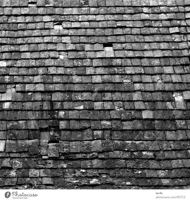 roof Roof Brick Broken Pattern Village House (Residential Structure) Building Craft (trade) Derelict Transience Old Painted Structures and shapes